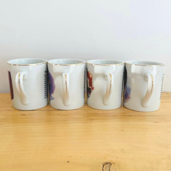 Vintage Set 4 80s Elvis Presley Coffee Cup Mugs 24K 50th Collector Porcelain - Picture 4 of 16